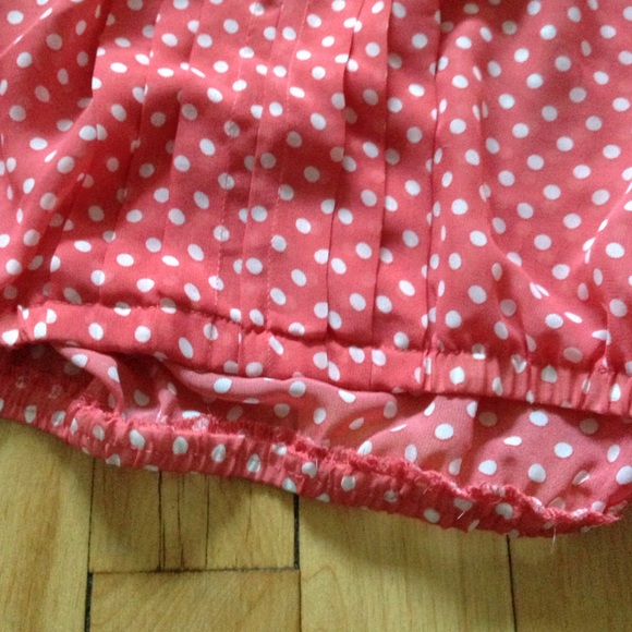 Polka Dot Salmon Loose Blouse - Picture 3 of 4