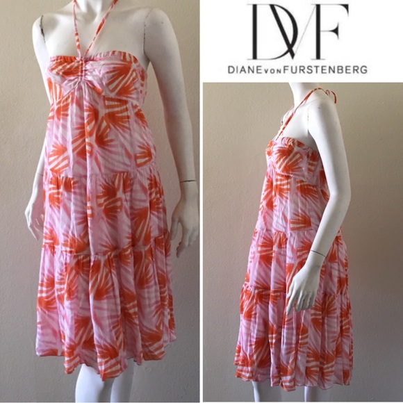 Diane Von Furstenberg Printed Halter Dress #059-10 - Picture 3 of 4