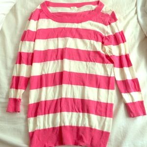J crew striped 3/4 length sweater