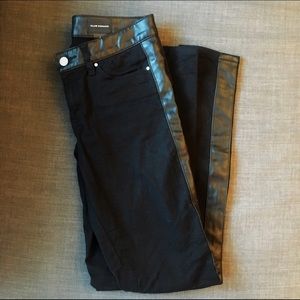 Club monaco back tuxedo pants, pleather