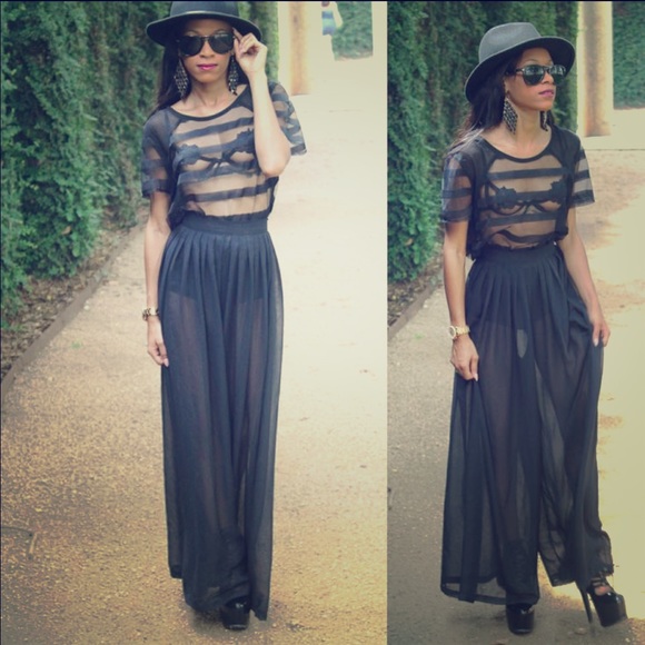 American Apparrel Black Chiffon Pant