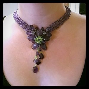 Beautiful amathyst flower necklace