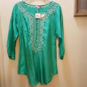 CALYPSO Embroidered Silk Tunic !!!