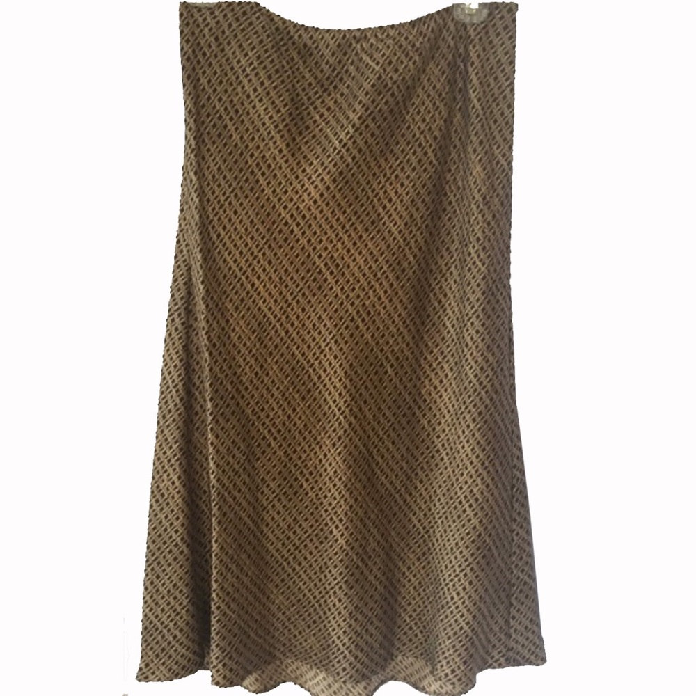 29" PRINTED silk A-Line bias flare skirt