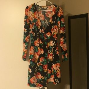Yumi faux wrap floral dress