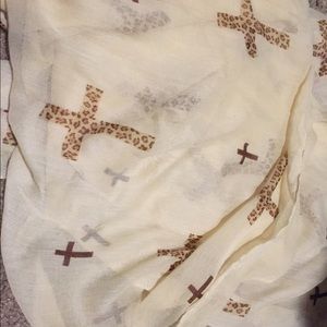 Leopard cross scarf