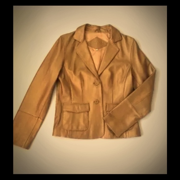 CAbi Jackets & Blazers - CABI Gold Genuine Leather Jacket
