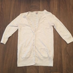 Mossimo White 3/4 Sleeve Cardigan