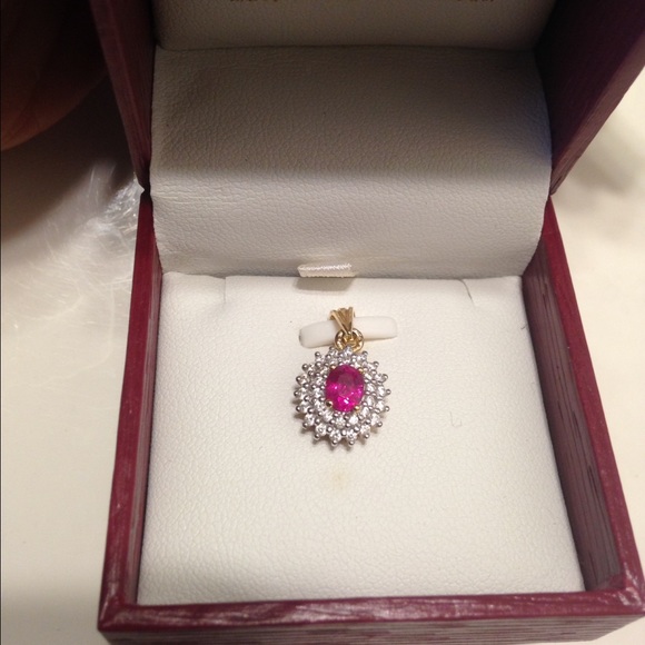 Ruby & Diamomd 18k gold pendant - Picture 2 of 4