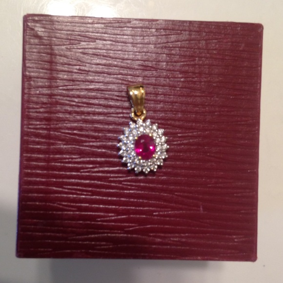 Ruby & Diamomd 18k gold pendant - Picture 3 of 4