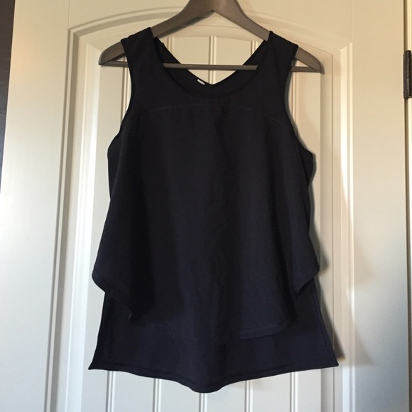 Black Lululemon Athletica High-low tank.