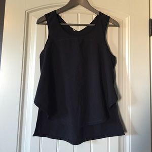 Black Lululemon Athletica High-low tank.