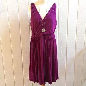 LOFT NWT Double-V Purple Knit Dress
