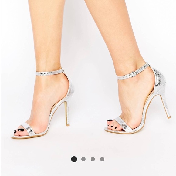 Glamorous Silver Strappy heels