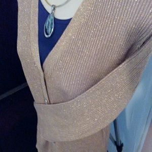 Joseph A Gold Thread Knit Cardigan