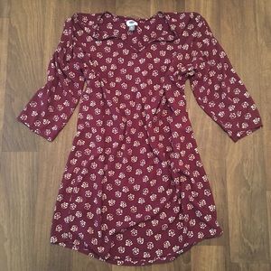 Old Navy Burgundy Print Shift Dress