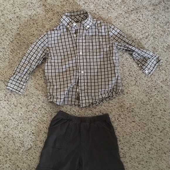 Boys 18-24 months Olive Green Button down - Picture 1 of 3