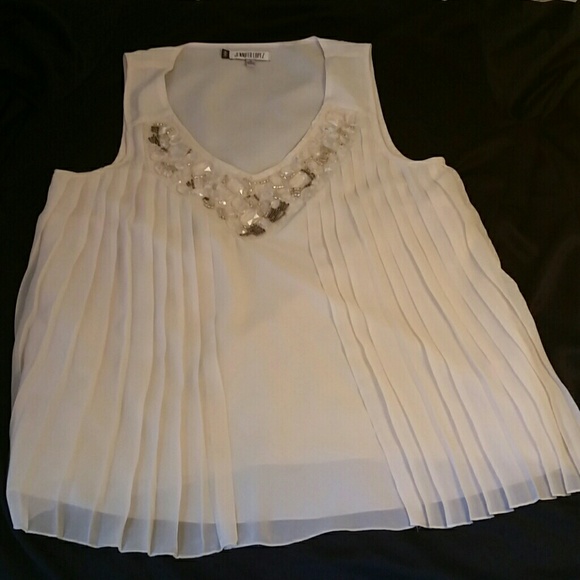 Beautiful jeweled pleated tank