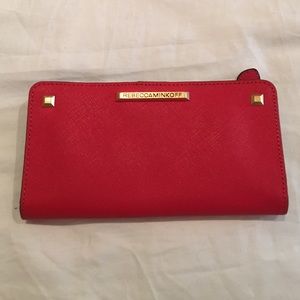 Red Rebecca Minkoff wallet with box and dust bag