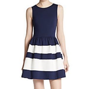 Saks Fifth Avenue RED Striped Fit & Flare Dress