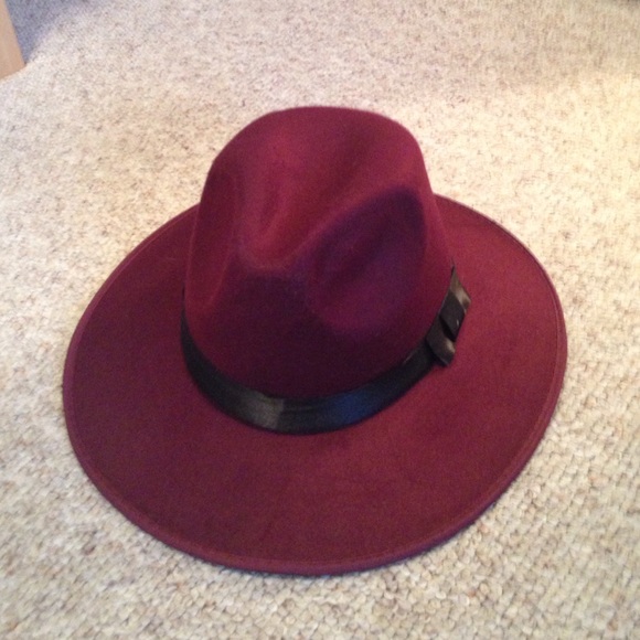 Burgundy fedora