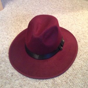 Burgundy fedora