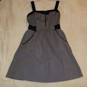 Gray and black dress