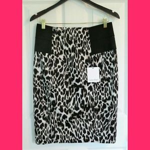 NWT Calvin Klein Leopard Pencil Skirt