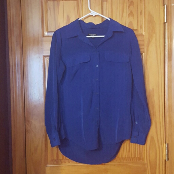 Cobalt blue button down top