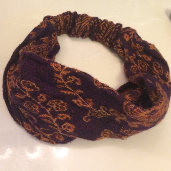 Boho burgundy headband