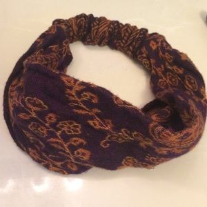 Boho burgundy headband
