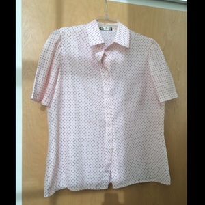 ❣Adorable vintage red polka dot silky top❣