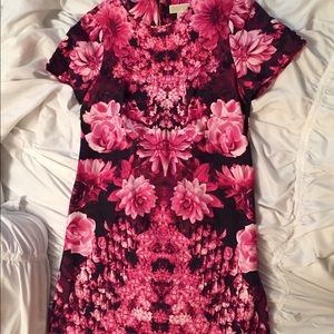 Pink and Black Floral Dress