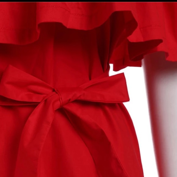Off the shoulder ruffle dress - red - Picture 2 of 4
