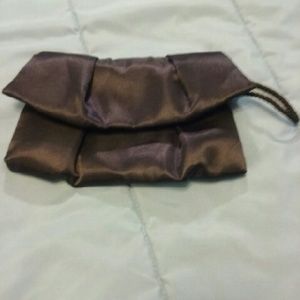 Black silky-satin clutch