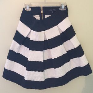 Black and white striped skirt