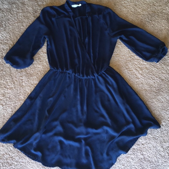 Navy blue dress three quarter sleeve dress - Picture 1 of 1