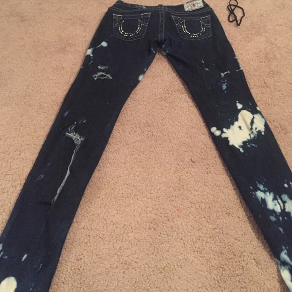 100% authentic true religion bleach / ripped jeans - Picture 3 of 4