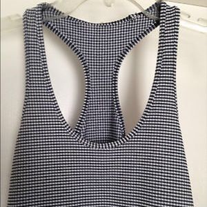 Navy Gingham Lululemon Racer-back tank