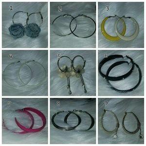 Hoop earrings lot of 9