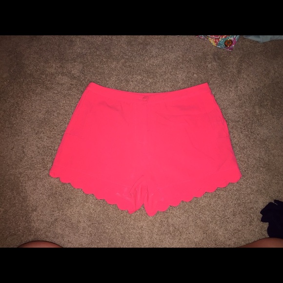 Bright Pink Scalloped Shorts