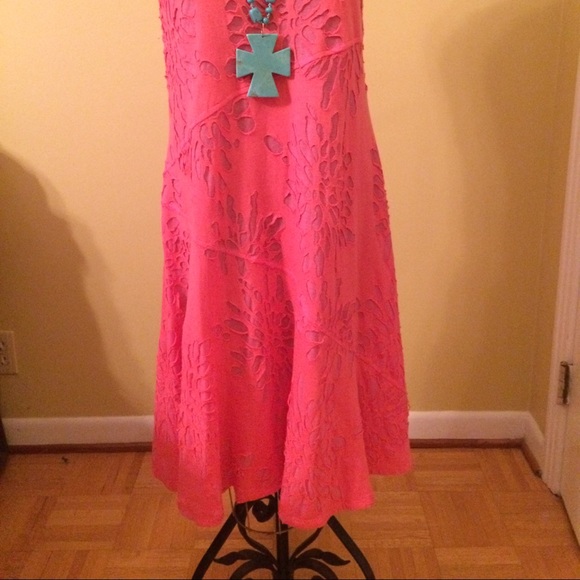 Beautiful CORAL SUMMER DRESS - Picture 2 of 2