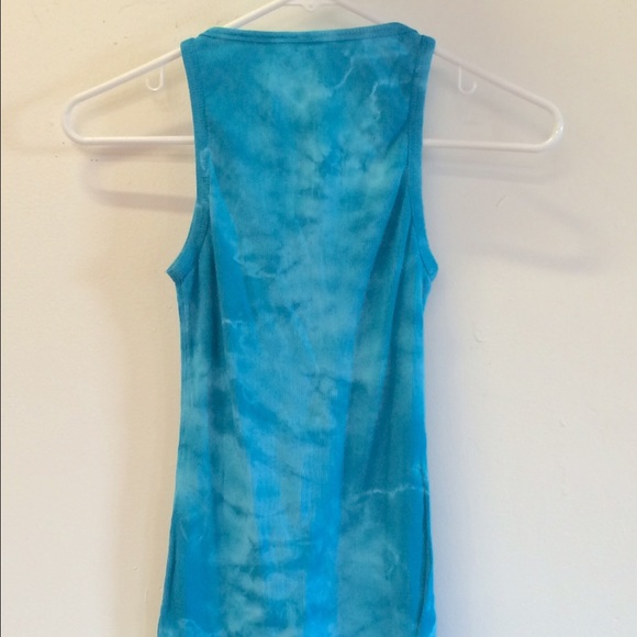 NWOT Delia’s Turquoise Blue tie-dye PEACE tank- XS - Picture 5 of 9