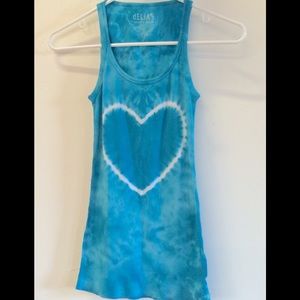 NWOT Delia’s Turquoise Blue tie-dye PEACE tank- XS