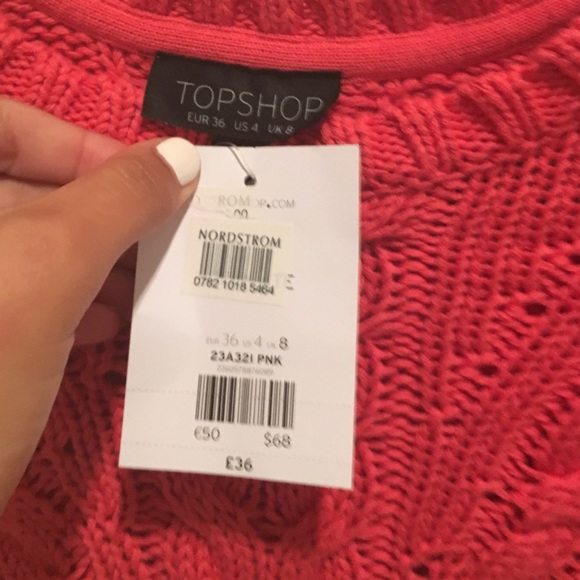 Coral colored cropped sweater - Picture 2 of 4