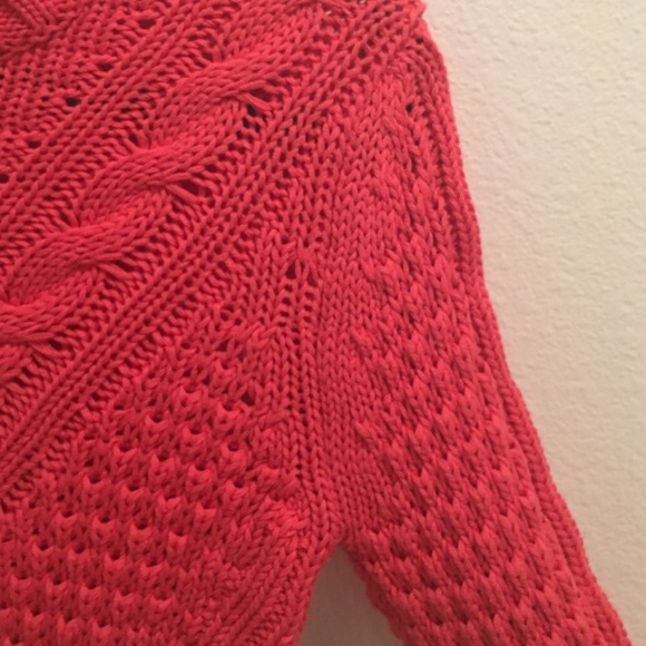 Coral colored cropped sweater - Picture 4 of 4