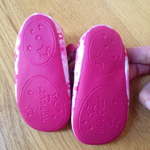 Robeez Mini Shoez Pink Floral Mary Jane Sz 3 - Picture 2 of 3
