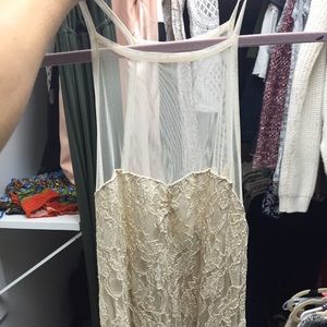 Cream lace and mesh tank top from urban outfitter