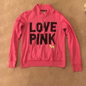 Victoria's Secret pink quarter zip sweatshirt