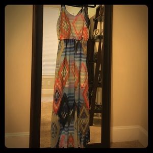 Native American inspired high low maxi